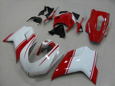Purchase 2007-2014 White and Red Racing Version Ducati 848 1098 1198 Motorbike Fairing Canada