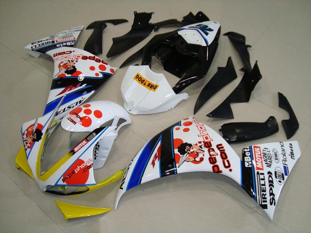 Purchase 2009-2011 White Black Pepe Phone Yamaha YZF R1 Motorcycle Fairing Kits Canada