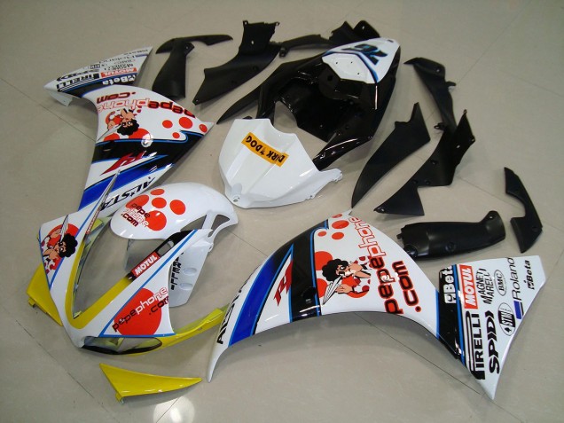 Purchase 2012-2014 White Black Pepe Phone Yamaha YZF R1 Motorcycle Fairings Kit Canada