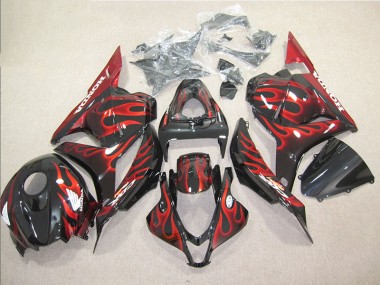 Purchase 2009-2012 Black Red Flame Honda CBR600RR Bike Fairings Canada