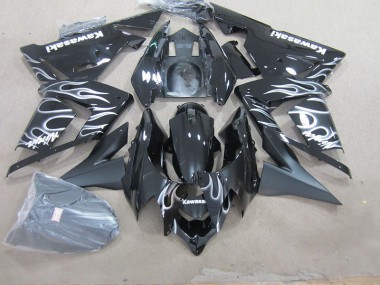 Purchase 2003-2005 Black with White Flame Kawasaki ZX10R Motorcycle Fairing Canada