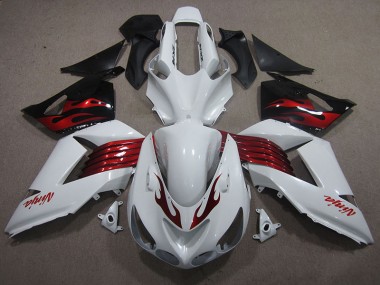 Purchase 2006-2011 White Red Ninja Kawasaki ZX14R ZZR1400 Motorcycle Fairings Kits Canada