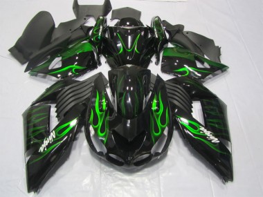 Purchase 2006-2011 Black Green Flame Ninja Kawasaki ZX14R ZZR1400 Motorcycle Replacement Fairings Canada
