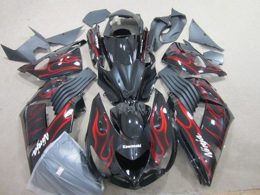 Purchase 2006-2011 Black Red Flame Ninja Kawasaki ZX14R ZZR1400 Motorcyle Fairings Canada