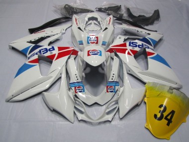 Purchase 2009-2016 White Pepsi 34 Suzuki GSXR1000 Motorcycle Fairings Kit Canada
