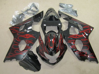 Purchase 2004-2005 Black Red Flame Suzuki GSXR600 Replacement Fairings Canada