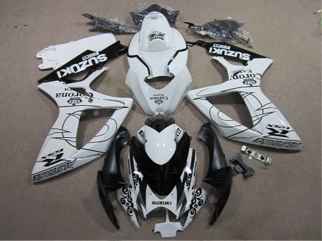 Purchase 2006-2007 White Black Corona Extra Suzuki GSXR600 Motorcylce Fairings Canada Purchase 2006-2007 White Black Corona Extra Suzuki GSXR600 Motorcylce Fairings Canada