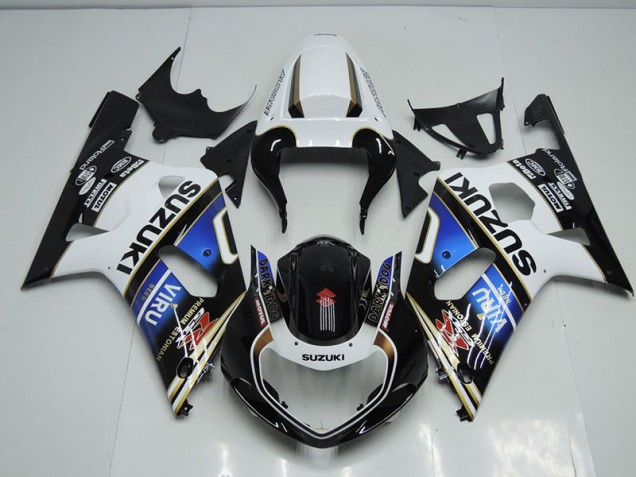 Purchase 2001-2003 Black White Blue Viru Suzuki GSXR750 Bike Fairings Canada Purchase 2001-2003 Black White Blue Viru Suzuki GSXR750 Bike Fairings Canada