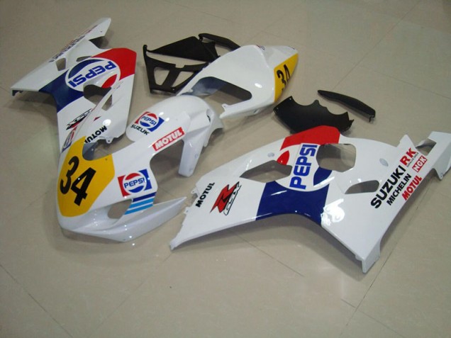 Purchase 2004-2005 White Blue Pepsi 34 Suzuki GSXR750 Replacement Motorcycle Fairings Canada Purchase 2004-2005 White Blue Pepsi 34 Suzuki GSXR750 Replacement Motorcycle Fairings Canada