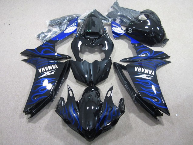 Purchase 2007-2008 Black with Blue Flame Yamaha YZF R1 Motorcycle Fairing Kit Canada