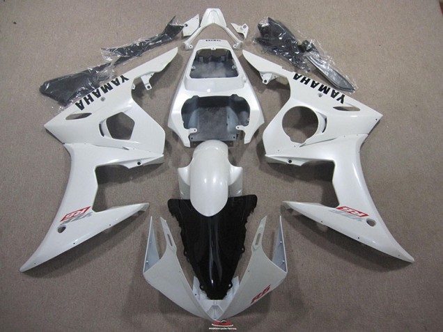 Purchase 2003-2005 White with Black Decal Yamaha YZF R6 Bike Fairings Canada Purchase 2003-2005 White with Black Decal Yamaha YZF R6 Bike Fairings Canada