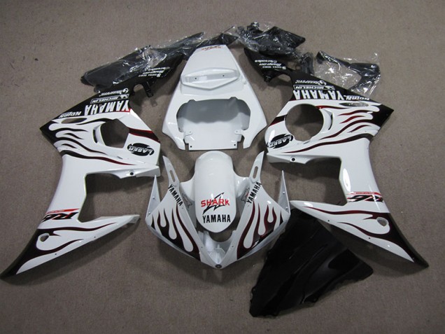 Purchase 2003-2005 White Black Flame Shark Yamaha YZF R6 Replacement Fairings Canada Purchase 2003-2005 White Black Flame Shark Yamaha YZF R6 Replacement Fairings Canada