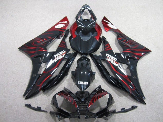 Purchase 2006-2007 Black Red Flame Yamaha YZF R6 Motorcycle Bodywork Canada