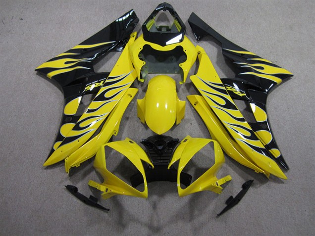 Purchase 2006-2007 Yellow Black Flame Yamaha YZF R6 Motorbike Fairing Kits Canada Purchase 2006-2007 Yellow Black Flame Yamaha YZF R6 Motorbike Fairing Kits Canada